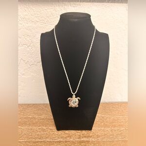 Silver Sea Turtle Pendant Necklace